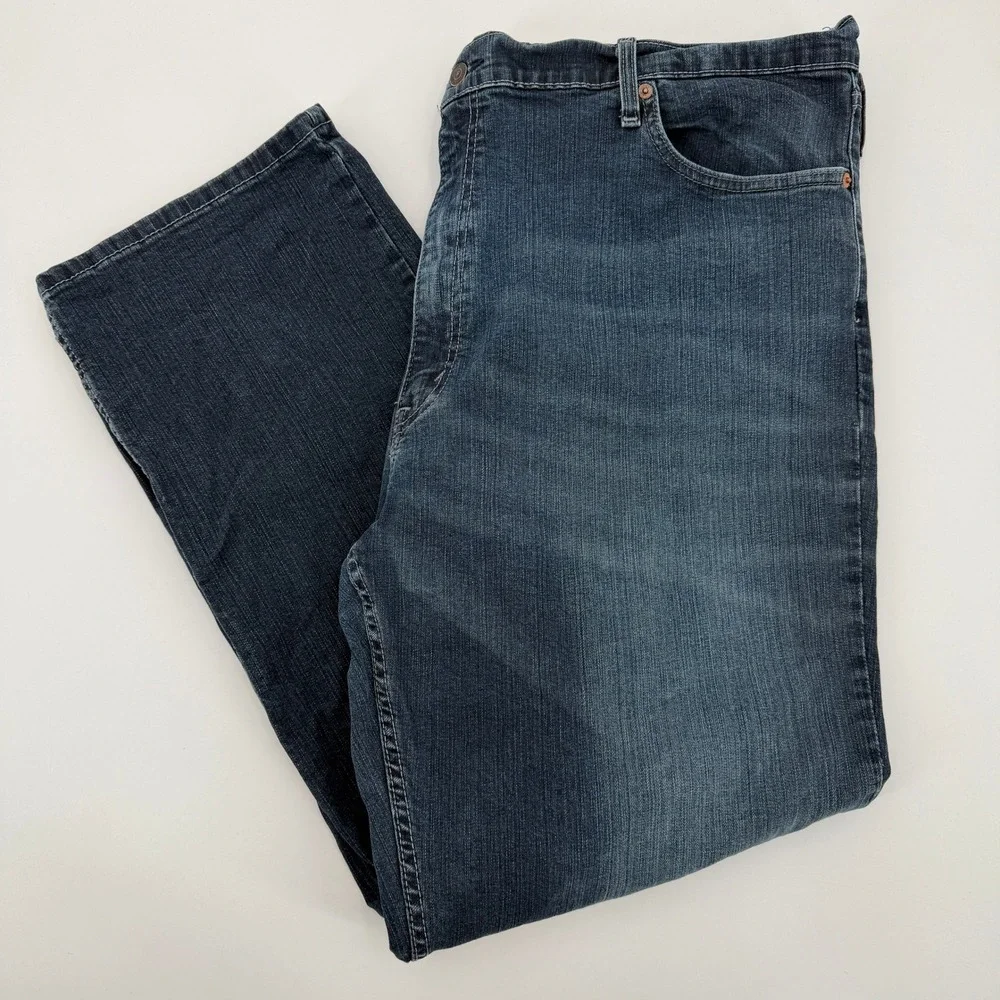 Levis 559 Relaxed Straight Mens Jeans Dark Wash Blue Stretch Denim 44 Workwear